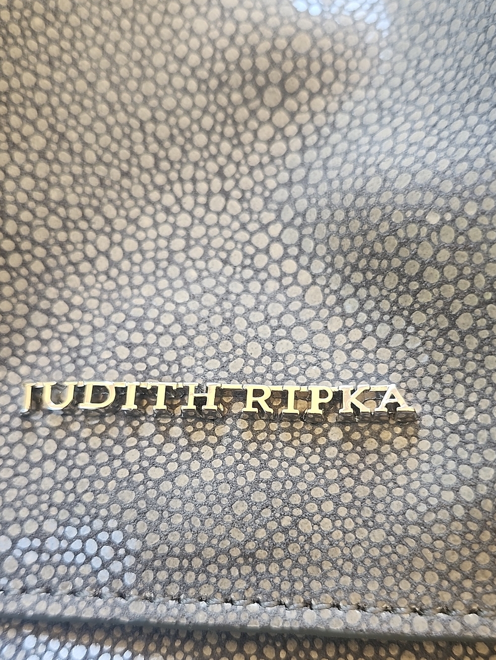 Judith Ripka  Metallic Pebbled Shoulder Bag - Silver Gray - Picture 2 of 13